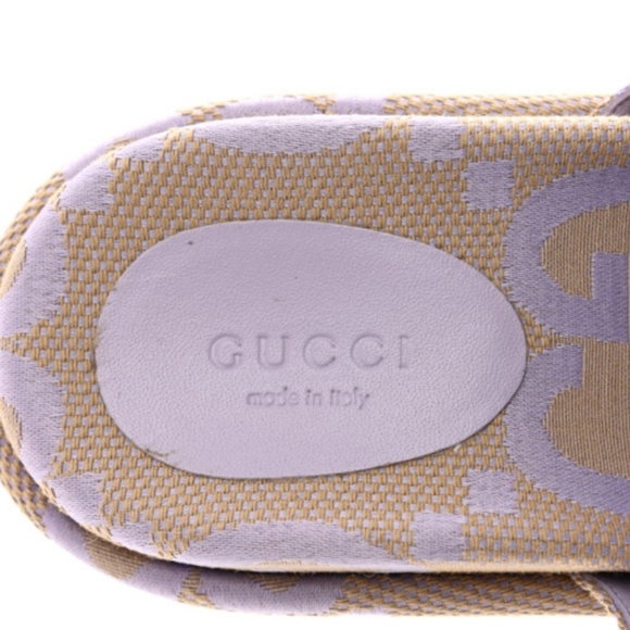 Gucci Monogram Jumbo GG Platform Slides 42 - Picture 5 of 9